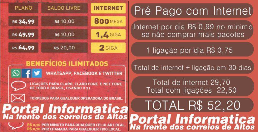 Plano Controle da Claro é na Portal Informática